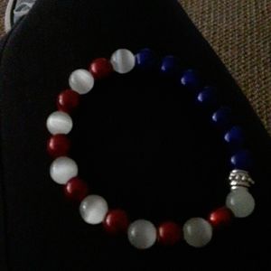 Red white and blue bracelet
